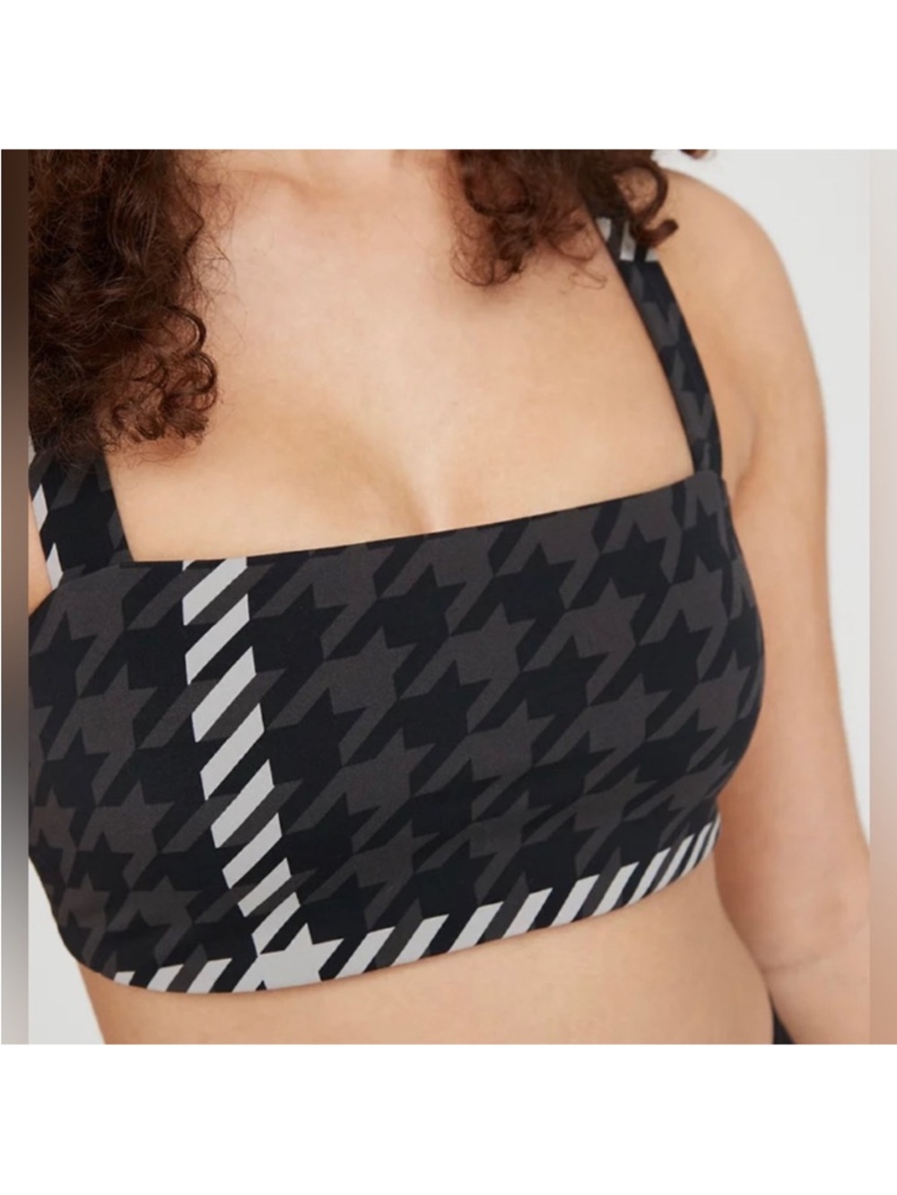 aerie houndstooth sports bra offline real me xtra stretch medium support